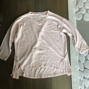 Korean light pink v neck long sleeve tee size medium casual lounge comfy